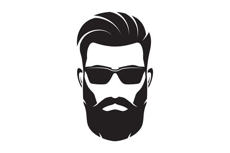 Bearded Men Face Hipster Character Vector Illustration Beard Logo Beard Logo Design Beard Art