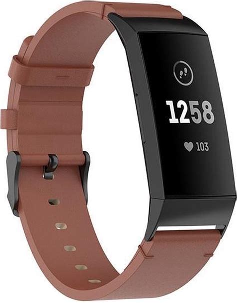 Luxe Lederen Armband Geschikt Voor Fitbit Charge 3 4 Horloge Bandje