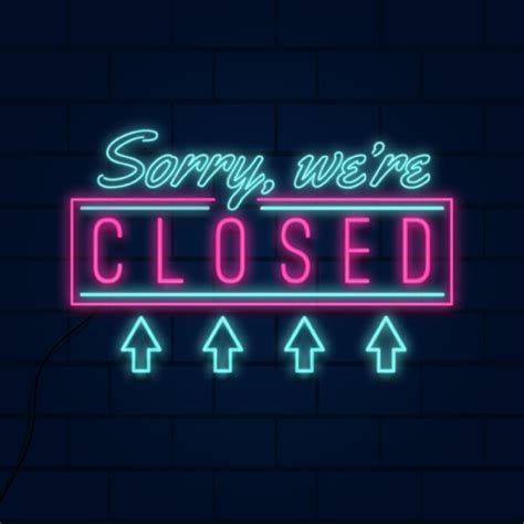 Free Vector | Neon sorry, we're closed sign