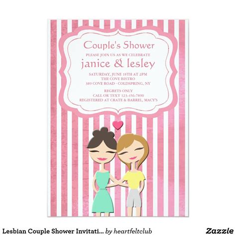 Lesbian Couple Shower Invitation Zazzle Couples Shower Invitations