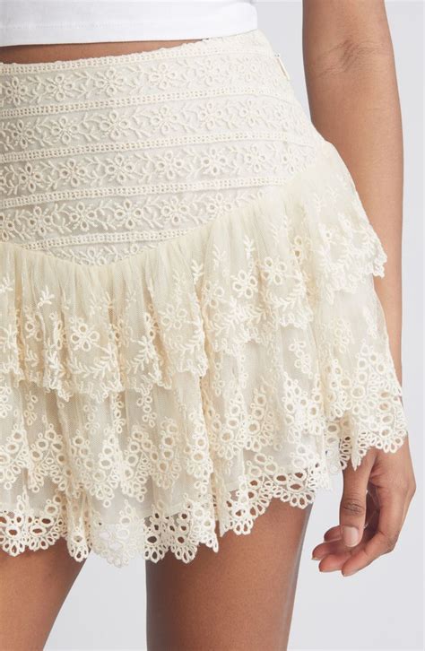 LoveShackFancy Limina Broderie Anglaise Tiered Miniskirt Nordstrom In