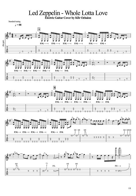 Led Zeppelin Whole Lotta Love Tab By Kfir Ochaion