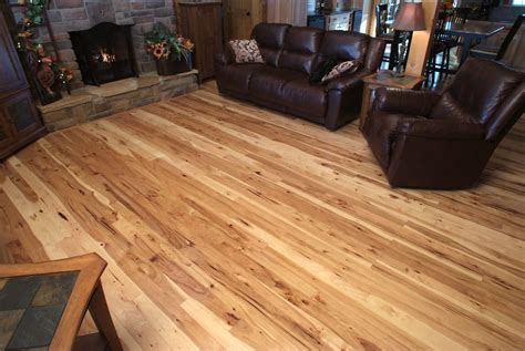 3 And 4 Wide Character Grade Hickory Hardwood Floor With A Clear Semi