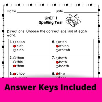 Nd Grade Hd Word Multiple Choice Spelling Tests Used With Really Great