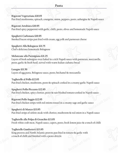 Menu at That's Amore restaurant, Willerby