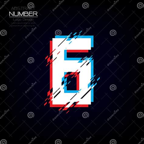 Modern Number Six Template Abstract Of Character Vector Stock