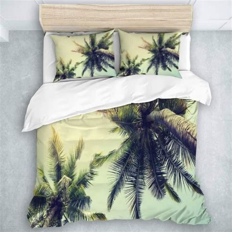 Parure De Lit Adulte Housse De Couette Palmier Arbres Decoco Tropical