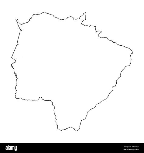 Mato Grosso Do Sul State Outline Map Isolated On White Background