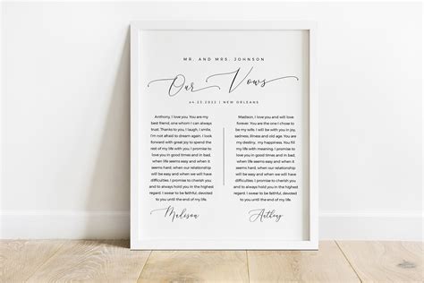 Wedding Vows Sign Template Fully Editable Marriage Poster His And Hers