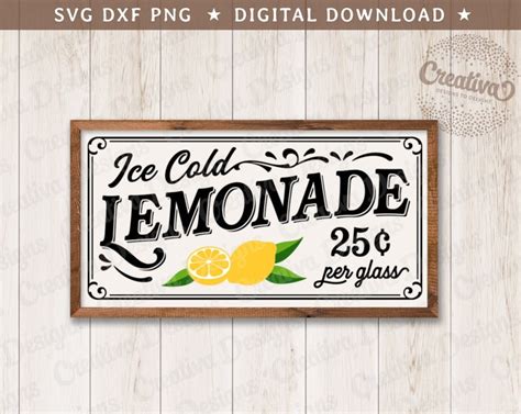 Lemonade Sign Svg Dxf Printable Png Lemonade Stand Vintage Etsy