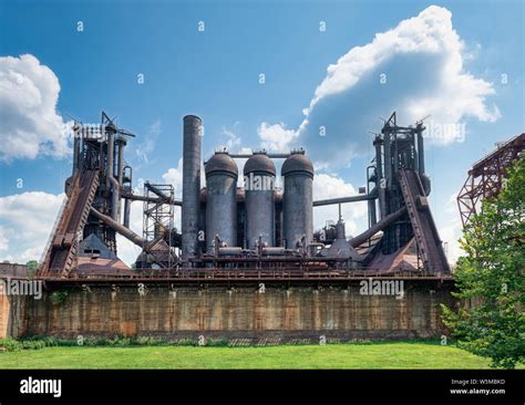 The Historic Carrie Blast Furnace, now abandoned, part of Carnegie's Pittsburgh Steel Mills in ...