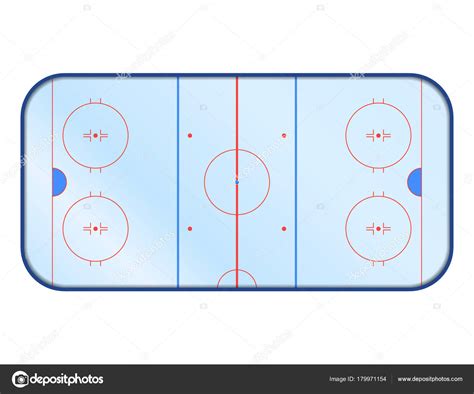 Vector Ice Hockey Rink With Markup Isolated On White Stock Vector