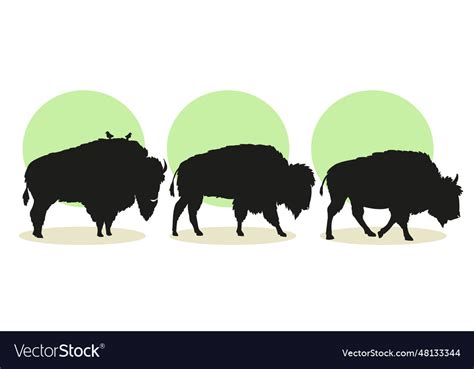 Hand Drawn Bison Silhouette Royalty Free Vector Image