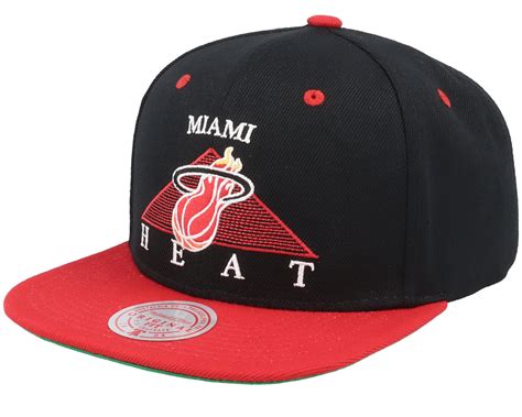 Miami Heat Monument Black/Red Snapback - Mitchell & Ness Cap | Hatstoreworld.com