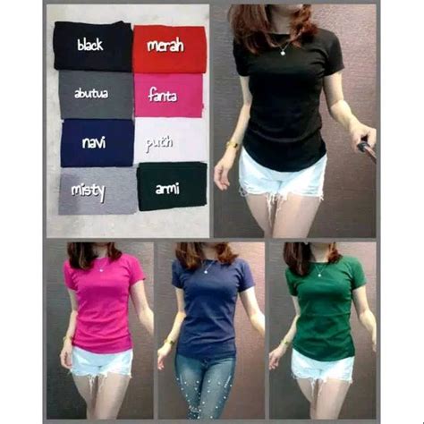 Jual Baju Kaos Wanita Kaos Polos Lengan Pendek Kaos Oblong Kekinian