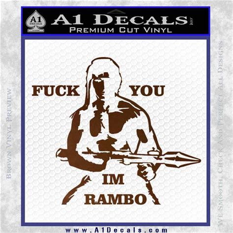 Rambo Decal Sticker Fuck You Im A1 Decals