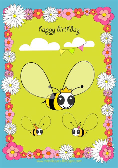 MeinLilaPark Free Printable Happy Birthday Card For Kids | FREE ...