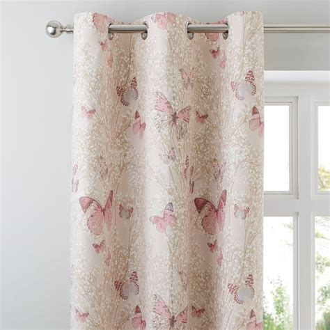 Botanica Erfly Blush Thermal Eyelet Curtains Dunelm