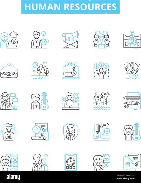 Human Resources Vector Line Icons Set Recruitment Hiring Job