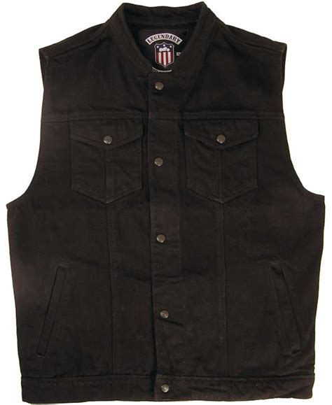 Denim Motorcycle Vest Black Denim Vest Legendary Usa