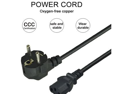 Eu Power Cord 3p Plug To Iec C13 European Standard Extension Power Cable