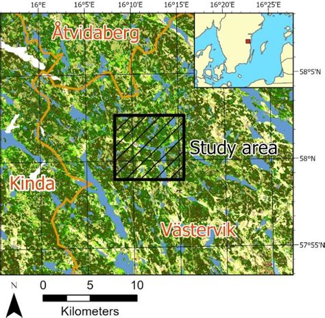 The Study area in Västervik municipality in Southeastern Sweden with ...