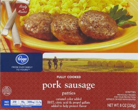 Kroger Fully Cooked Pork Sausage Patties 8 Oz Kroger