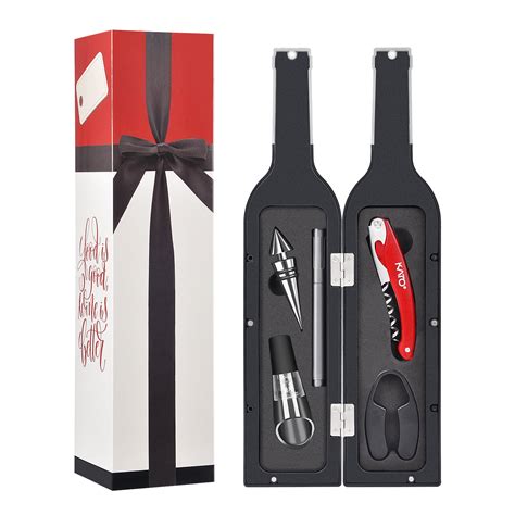 Wine Opener Gift Set - Wine Bottle Accessory Kit Corkscrew Opener ...