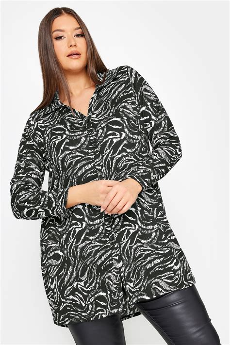 Yours Plus Size Black Abstract Print Shirt Yours Clothing