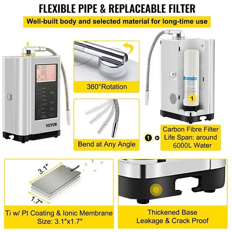 Vevor M Quina Ionizadora De Agua Ajustes De Agua Sistema De