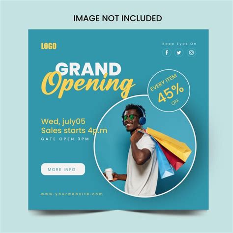 Premium Vector Grand Opening Social Media Post Design Template