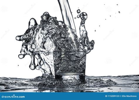 Splashing Water From Glass Stock Image Image Of Cold 115209123