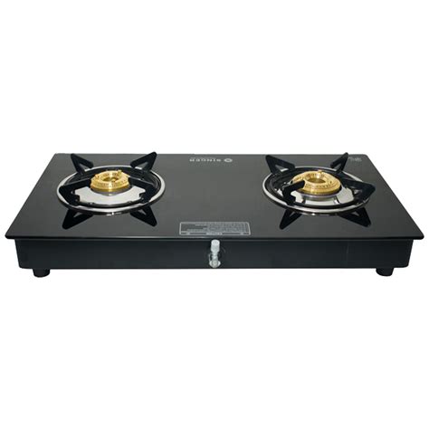 Buy Singer Maxiflare 2 Burner Toughened Glass Gas Stove Brass Burner