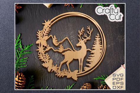 Christmas Wreath - Christmas laser cut decor - SVG file (952036 ...