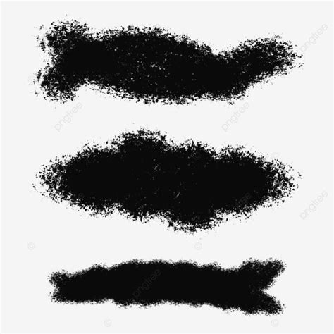 Grunge Black Brush Strokes Set Overlay Texture Effects Psd Grunge