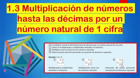 1 3MULTIPLICACIÓN DE NÚMEROS HASTA LAS DÉCIMAS POR UN NÚMERO NATURAL DE