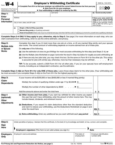 Federal and State W-4 Rules