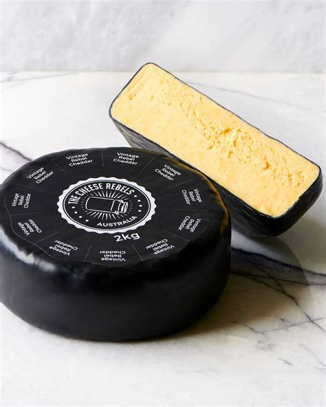 CHEESE CHEDDAR BLACK WAX REBEL VINTAGE 2KG (4) : Reliable Food Distributors