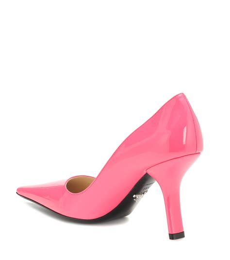 Prada Patent Leather Pumps In Pink Lyst