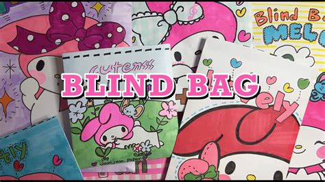 💸blind Bag Paper💸my Melody💕asmrsatisfying Opening Blind Bagsanrio Theme Youtube