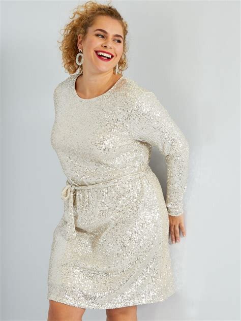 Robe courte à sequins beige Kiabi 39 00