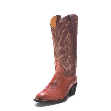 Tony Lama Mens Smooth Quill Ostrich Boots O6081 Cognac Ostrich Boots