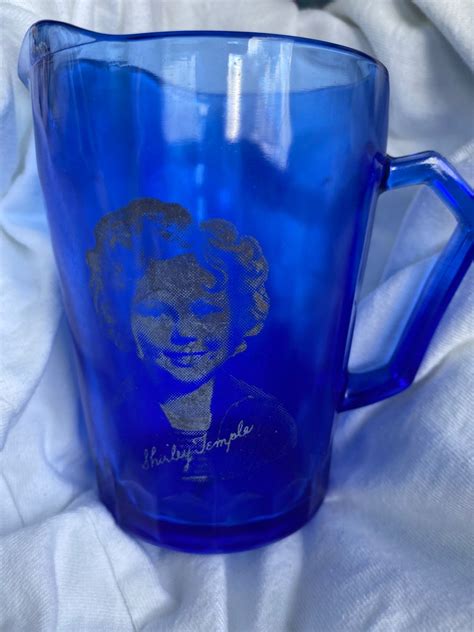 Shirley Temple Cobalt Blue Cream Pitcher Etsy