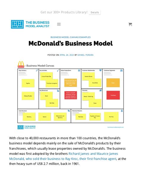 Mcdonald’s Business Model Pdf Mc Donald S Franchising