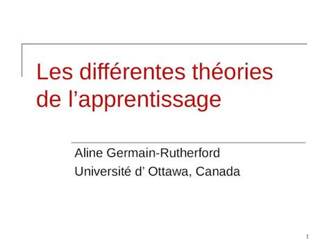 Ppt Les Diff Rentes Th Ories De Lapprentissage Aline Germain