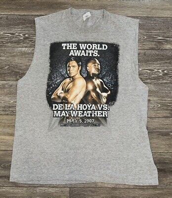 Vtg Floyd Mayweather Vs Oscar De La Hoya Gym Tank Top Mgm Grand