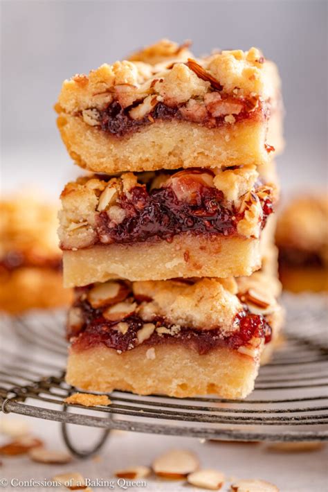 Almond Raspberry Shortbread Bars Confessions Of A Baking Queen