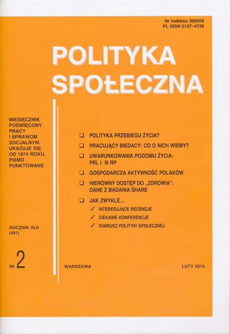 PDF Polityka społeczna a przebieg życia