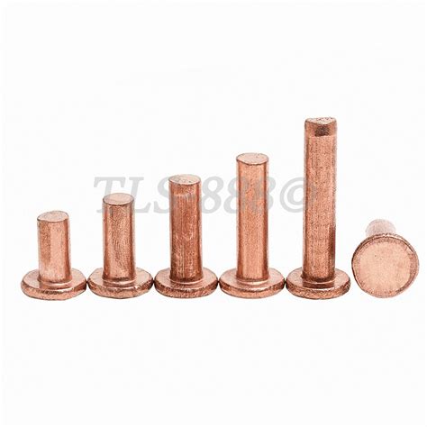 M5 M6 M8 Flat Head Knurling Copper Rivets Solid Brass Rivet Fasteners