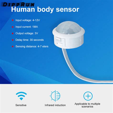 DIPPRUN 4 12V PIR Motion Sensor 4 7M Switch IR Infrared Human Body